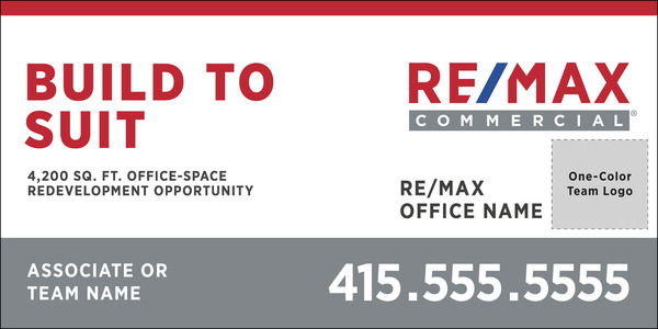 Commercial Team Logo Sign Panel, SF, 48h x 96w, 10mm Corrugated Plastic